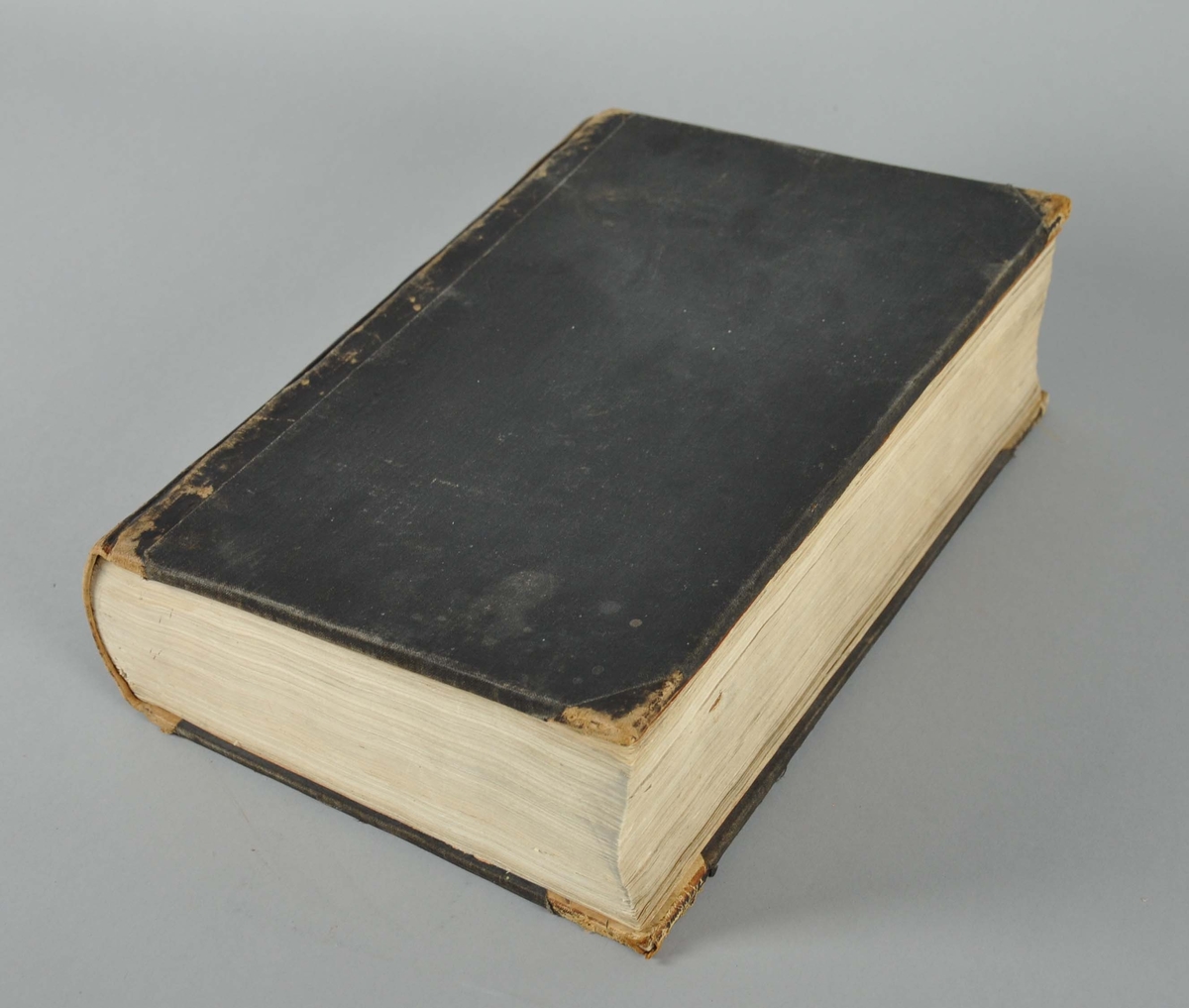 Bibel med illustrasjoner. Boken har et svart omslag av skinn. Boken er sannsynligvis bundet på nytt i senere tid.