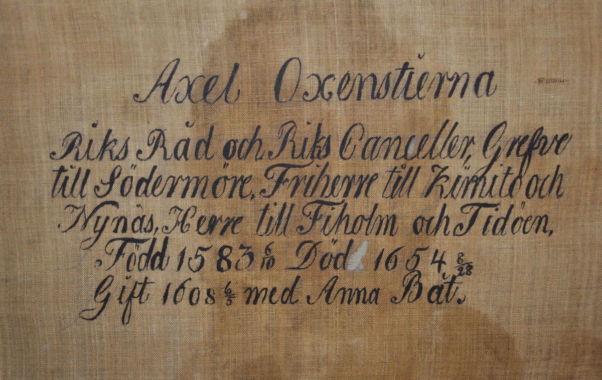 Oljemålning, porträtt av Axel Oxenstierna, okänd konstnär.