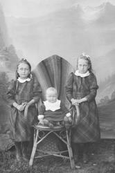 Portrett, Landhandler Einangs barn, tre barn, to jenter står