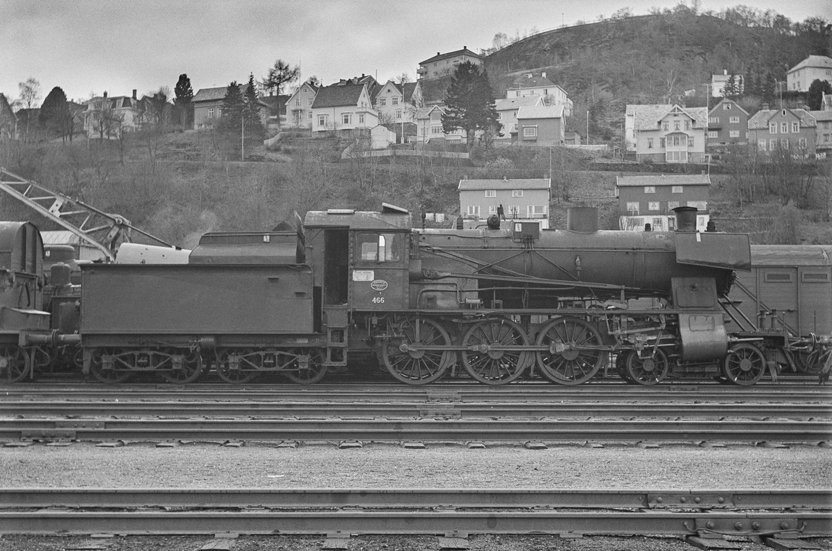 Damplokomotiv type 30c nr. 466 på Marienborg ved Trondheim.