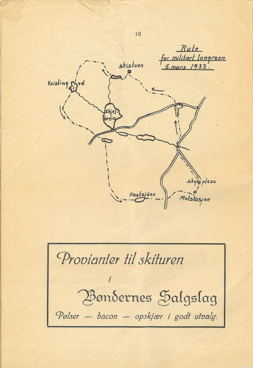 Hefte med deltakere og reklame. Arrangert av Trondheim Kommandantskap