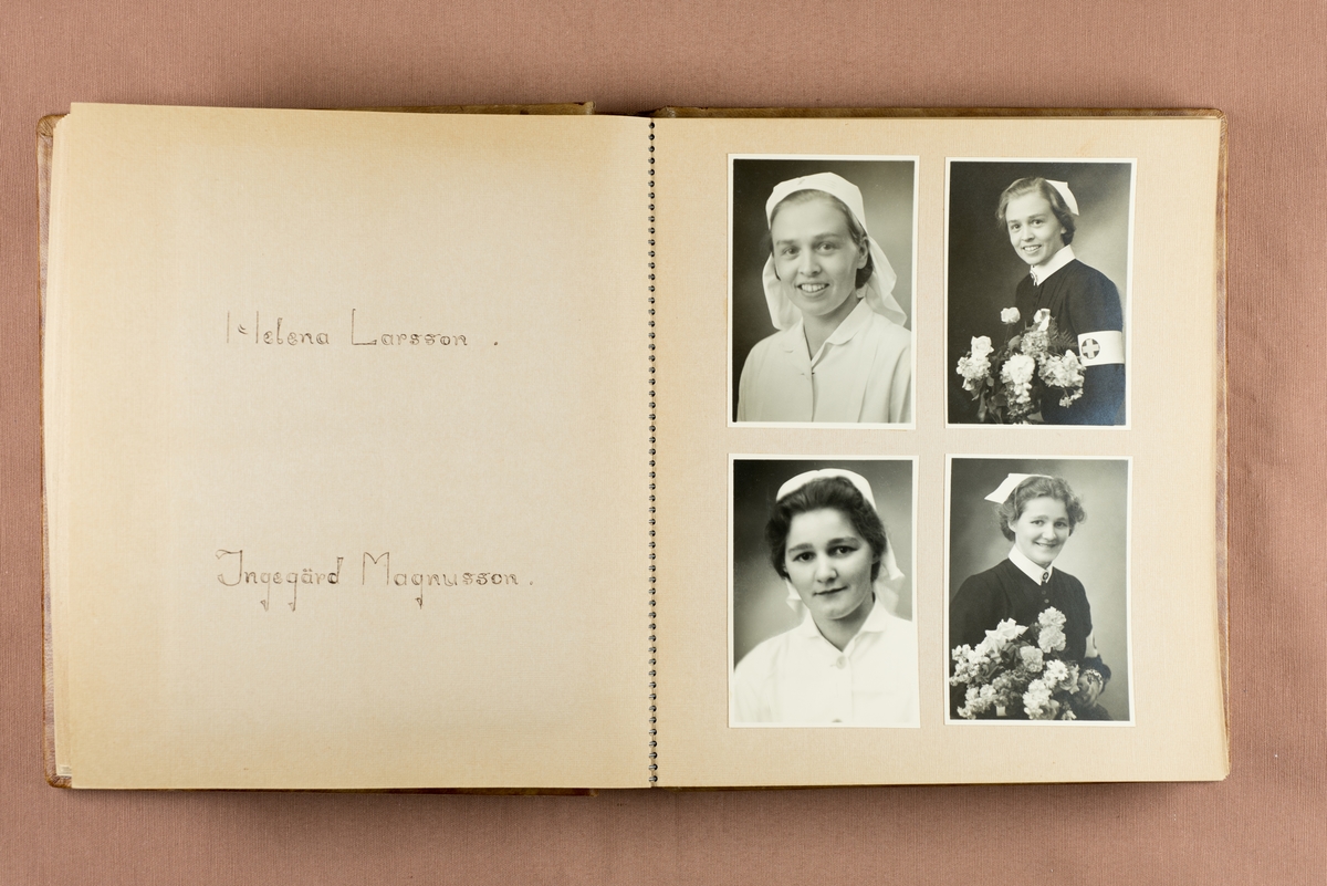 Fotoalbum från sjuksköterskeutbildningen i Örebro 1942-45