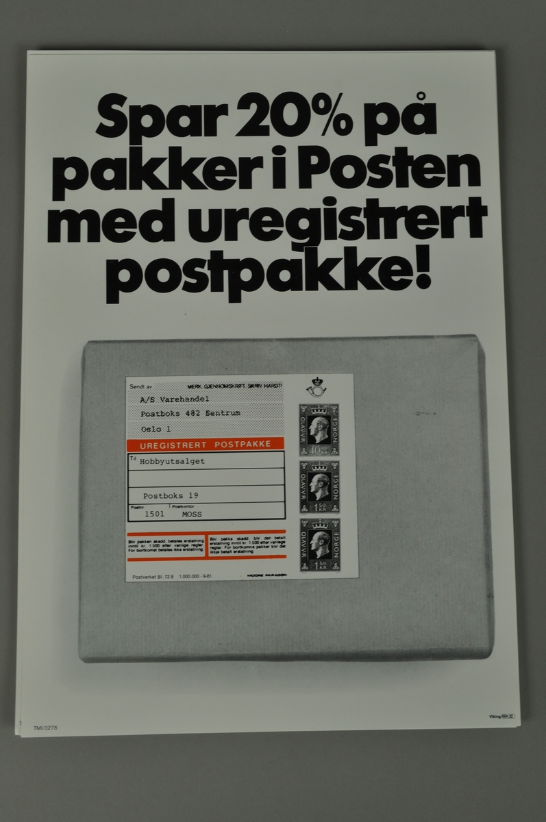 Informasjon fra Posten om uregistrerte pakker i Posten. Spar 20 %.