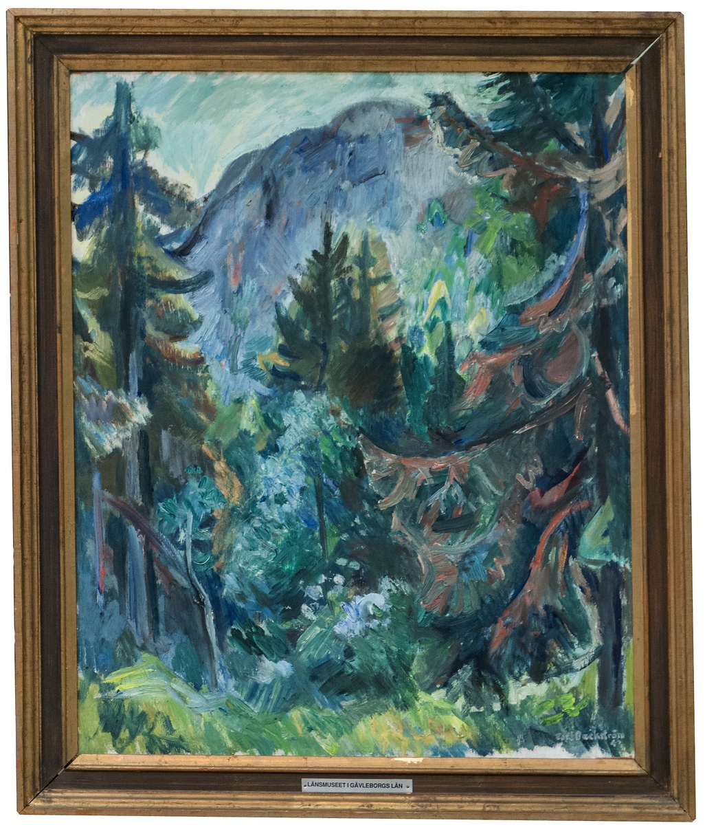 "Skogen vid Nutheim, Telemark" målad 1943 av Tord Baeckström.
