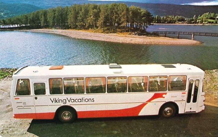 Dette er den første bussen som ble levert for å effektuere bestillingen fra Travellers. JC-40840,Scania BR 86 reg.1975 med 48 sitteplasser.