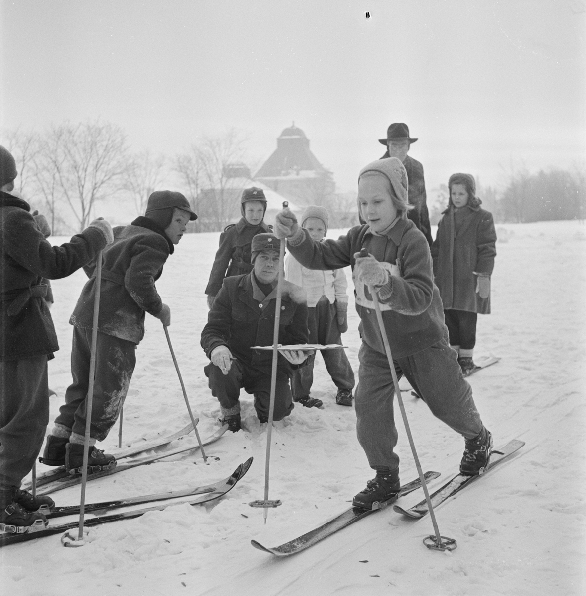 Skidtävling, Gunillasvängen, Uppsala 1954