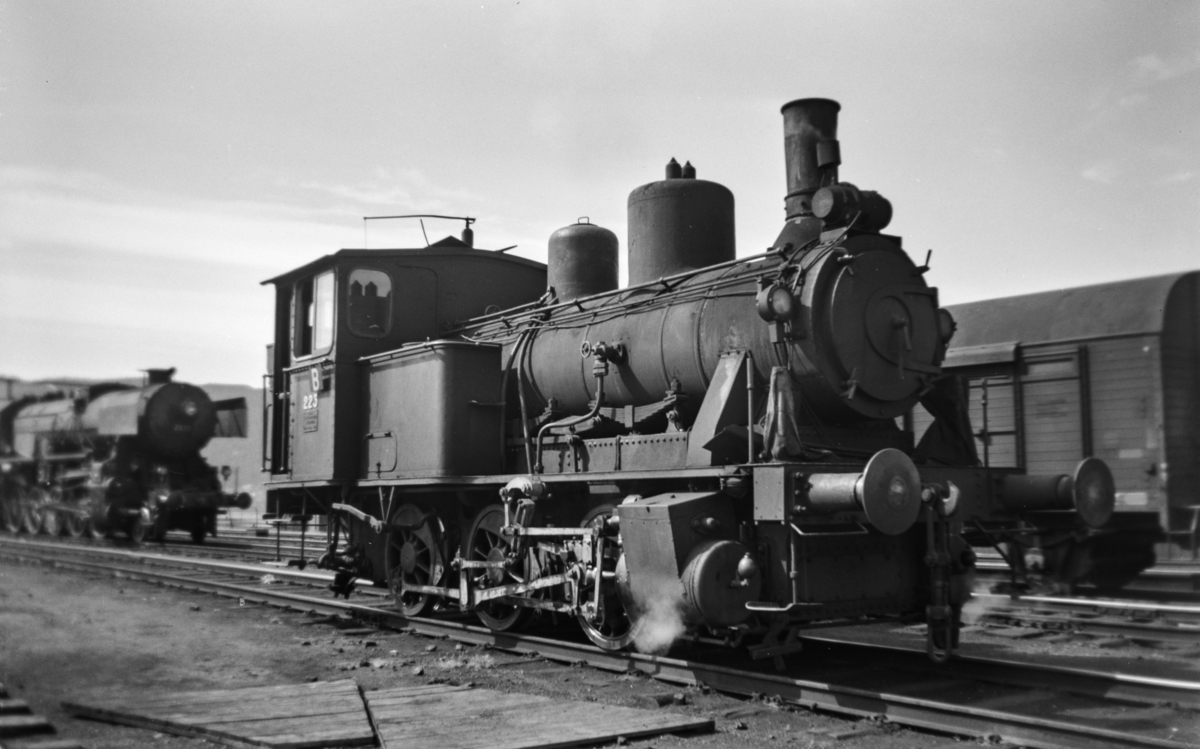 Damplokomotiv type 25a nr. 223 i skiftetjeneste på Trondheim stasjon