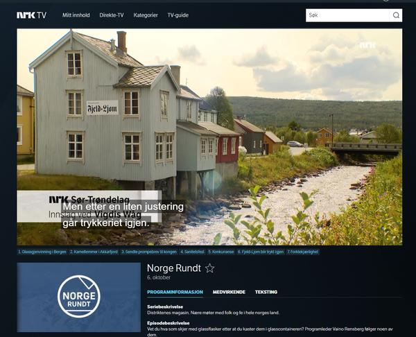 Pressemuseet Fjeld-Ljom på NRK. Foto/Photo