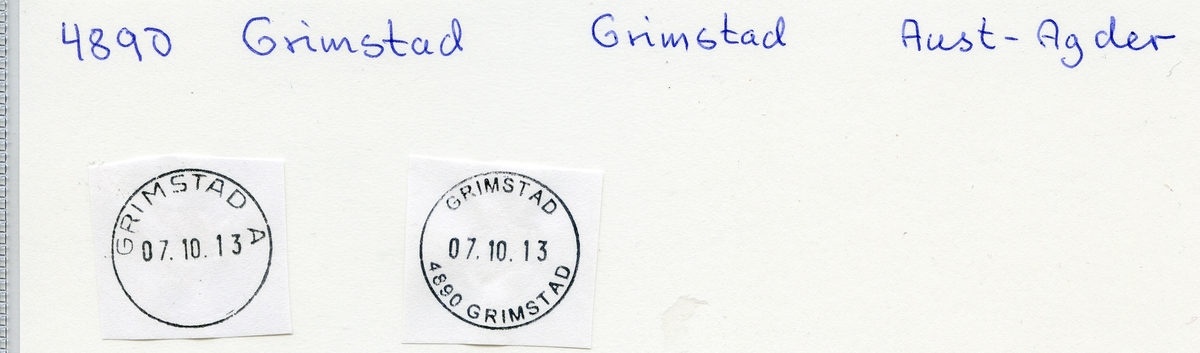 Stempelkatalog 4890 Grimstad, Aust-Agder