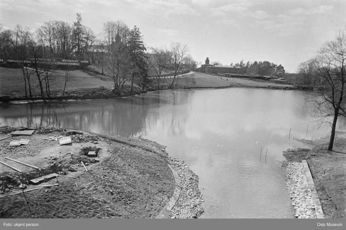 park, dam, Barneøya, anleggsarbeid, Frogner hovedgård, Vigeland-museet