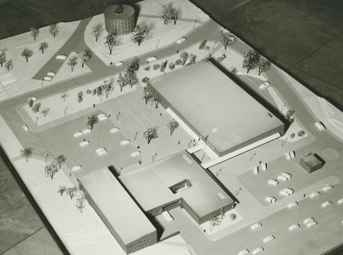 Modell inför projektering och byggnation av det nya Gustavsbergs centrum.