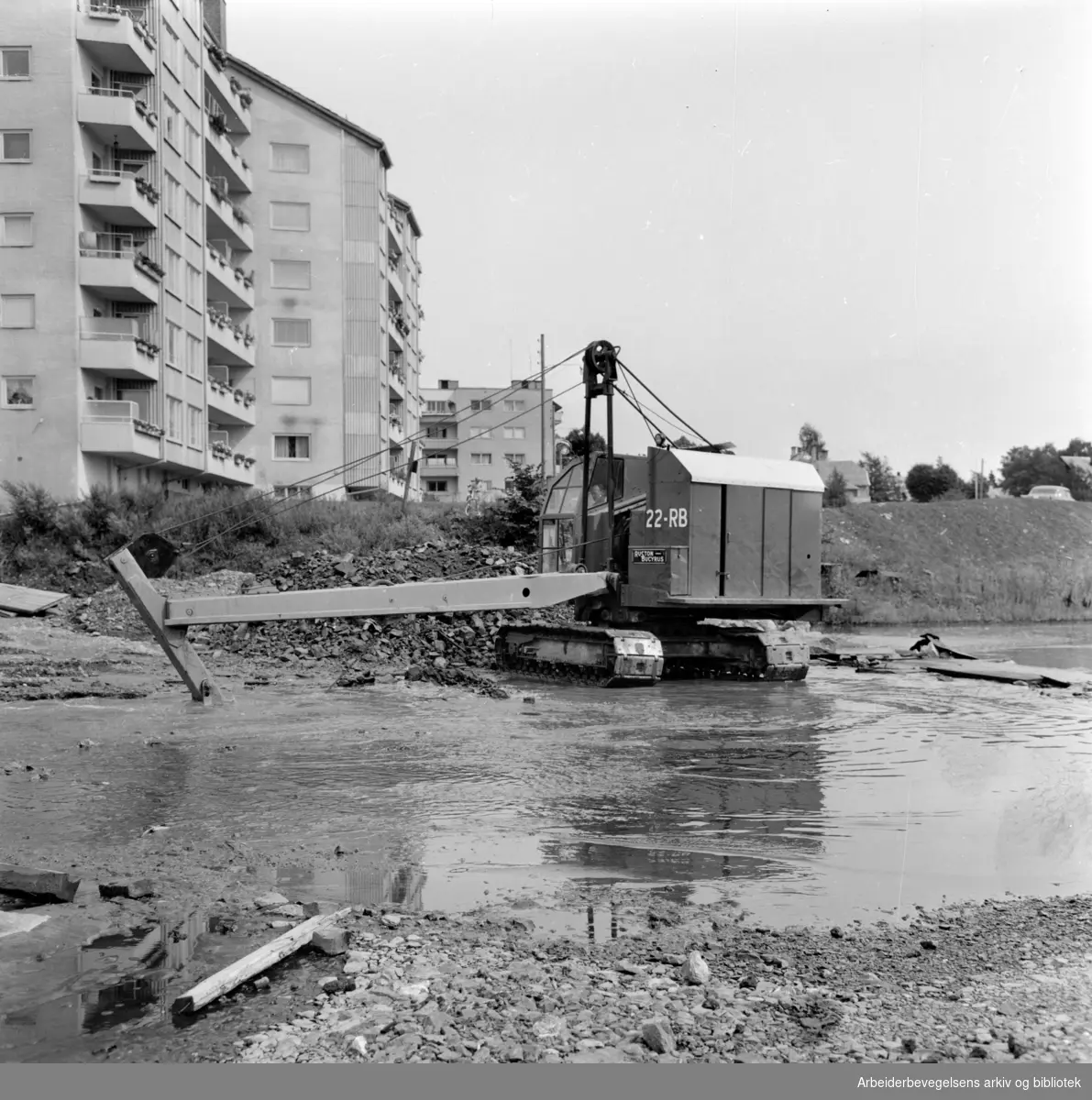 Frognerkilen. Gravearbeid. Juli 1958