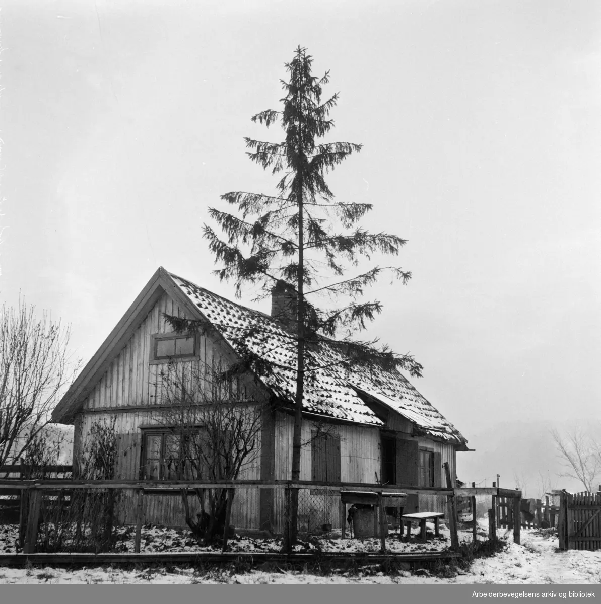 Etterstad. Etterstadgata. Desember 1957
