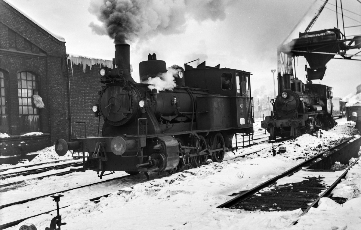 Damplokomotiv type 25d nr. 420 ved Gamlestallen i Lodalen i Oslo.