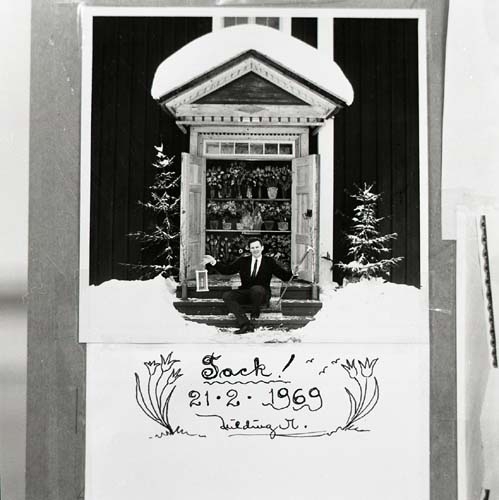 Ett tackkort från Hildings 50-årsfest, 21/2 1969.