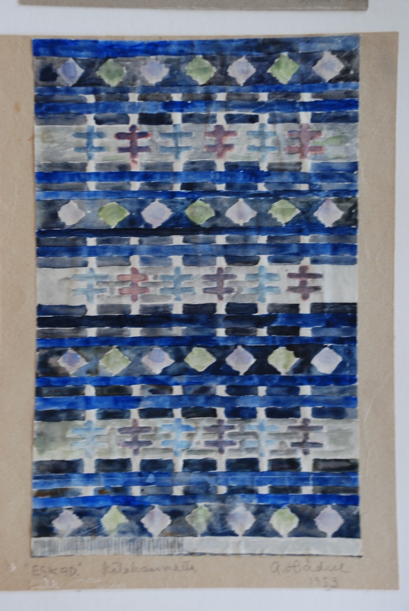 Förslag på mattor i rölakan komponerade av Anna Hådell.