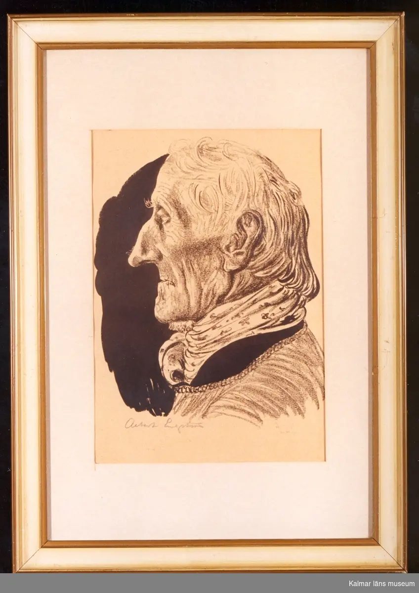 Porträtt av en gammal man, i profil.
