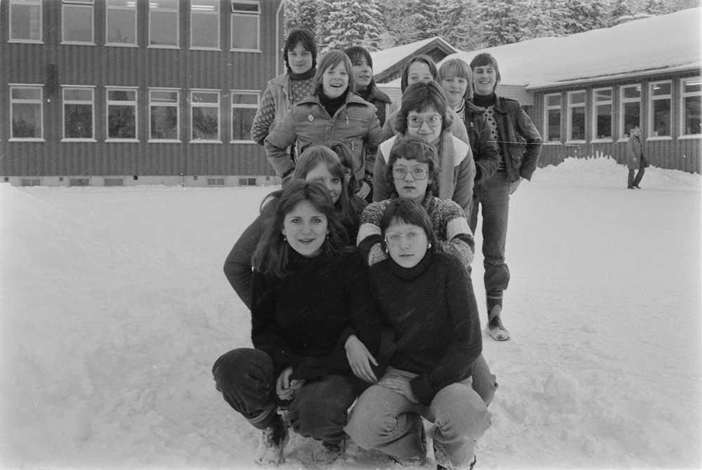 Bleikvassli skole Januar 1978. De første 8. klassingene ved Bleikvassli skole