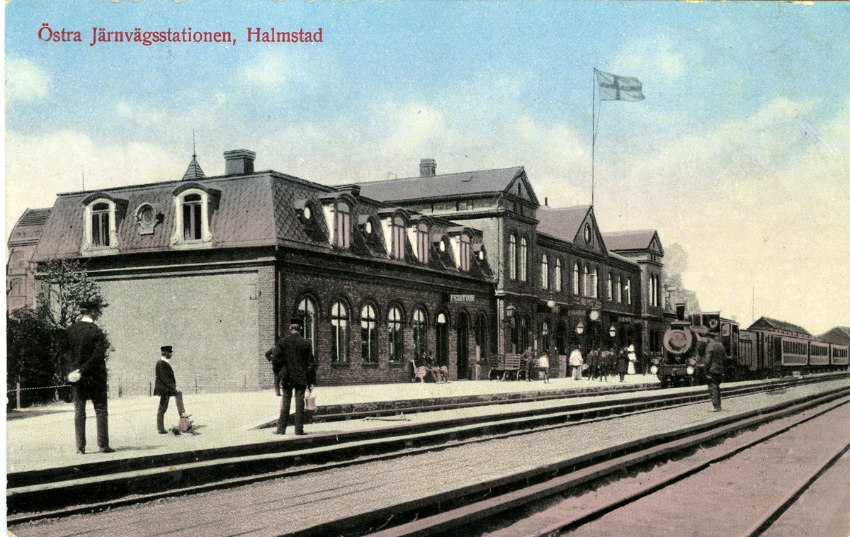 Östra stationen i Halmstad. Vid järnvägsspåret mellan Halmstad och Bolmen.
Smalspår 1067mm