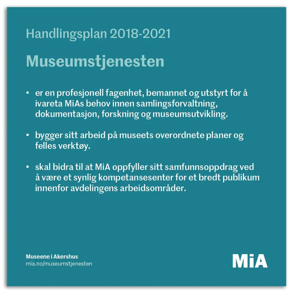 Handlingsplan 2018-2021. Museumstjenesten.