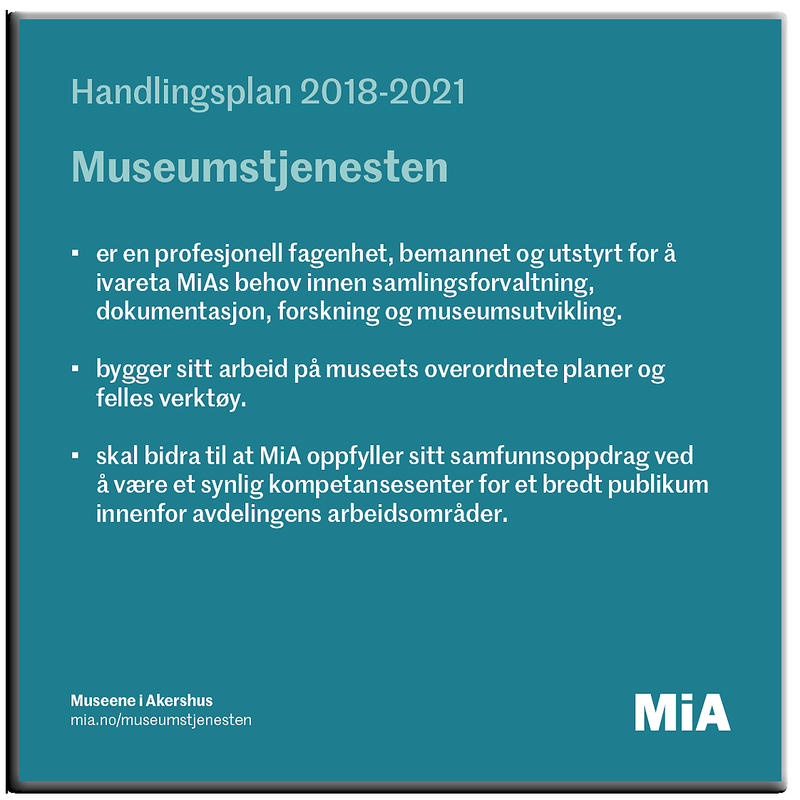 Handlingsplan 2018-2021. Museumstjenesten.