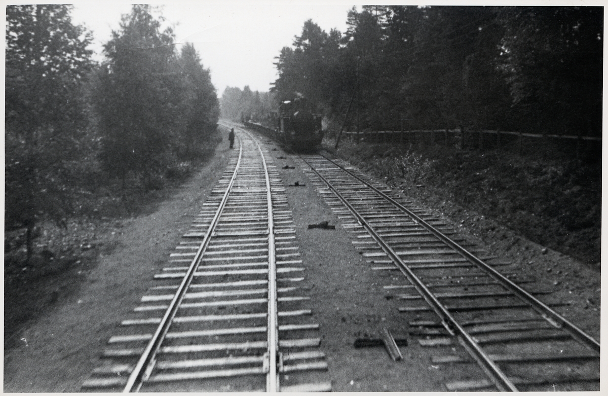Ångtåg på linjen mellan Helenelund och Ulriksdal.