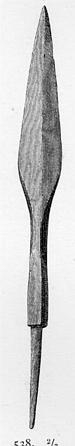En pilspiss fra yngre jernalder nærmest av typen R. 538 funnet på Nedre Balke 1907.