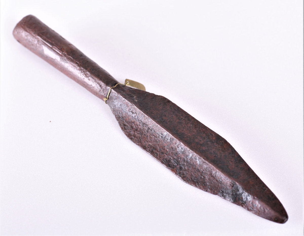 Spydspiss av jern fra jernalderen, funnet i 1820-30-årene.