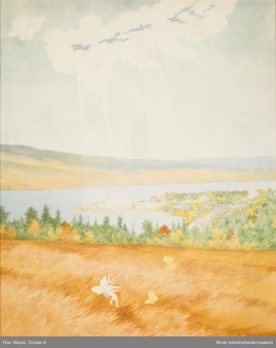 «Markens grøde» (1907): ”Frugtbarheden” var Kittelsens opprinnelige stikkord for å beskrive det siste bildet. Det er blitt mest vanlig å kalle det Notodden eller ”Markens grøde”. Her ser vi i forgrunnen en fruktbar åker og Notoddens landskap speiles i en vid, blå himmel. Som Eyde skildrer det: ”Det livgivende kornet er tilført næring fra kunstgjødsel som kommer fra fabrikken på Odden (Notodden).” Den lyse alven i åkeren understreker den magiske stemningen rundt Hydro-eventyret på Notodden.