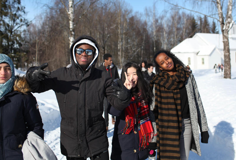 Elever fra videregående på skoleopplegg på Norsk utvandrermuseum