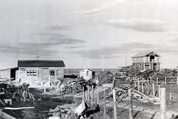 Hus bygget av flyplassviller i Berlevåg, 1946. Bilde fra arb