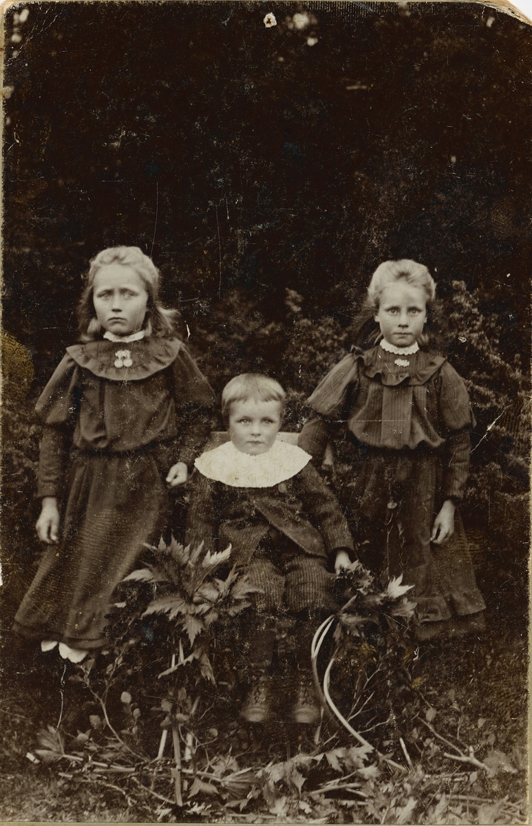 Sigrid Skattebo med søsken,Gudbrand og Bergit.
