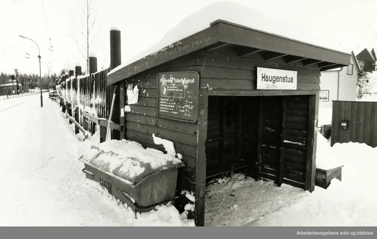 Haugenstua stasjon. Januar 1986