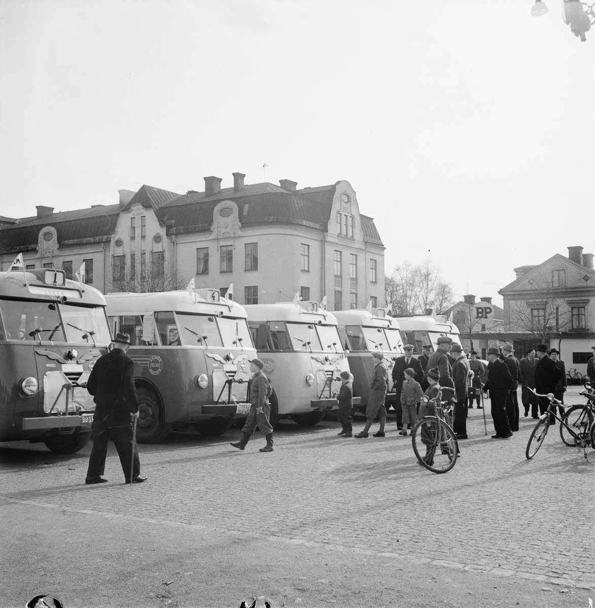 Volvoutställning, "bussar från Linköping till Norrland", Uppsala 1948