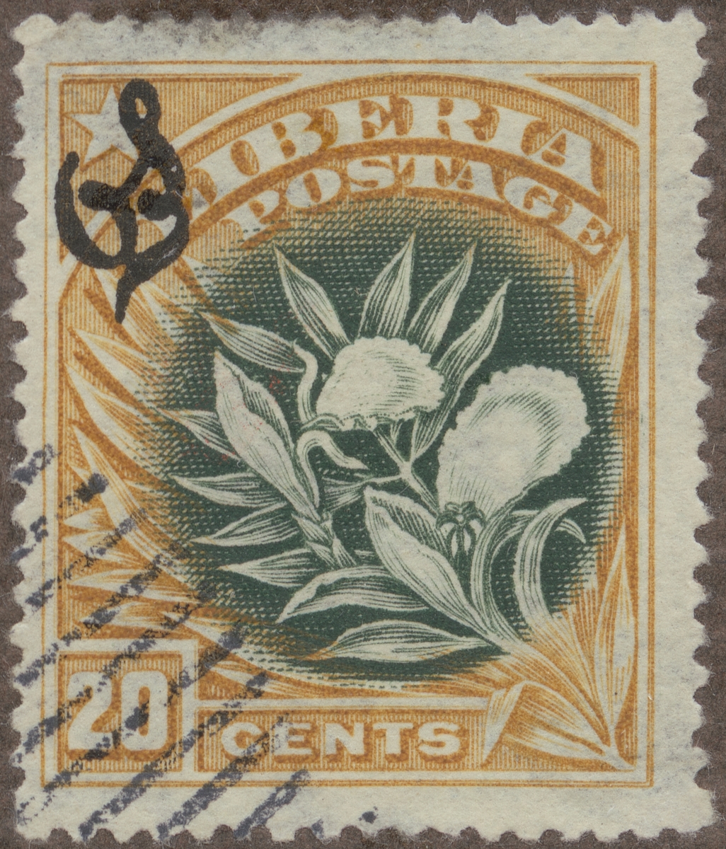 Frimärke ur Gösta Bodmans filatelistiska motivsamling, påbörjad 1950.
Frimärke från Liberia, 1909. Motiv av blommande pepparbuske.
