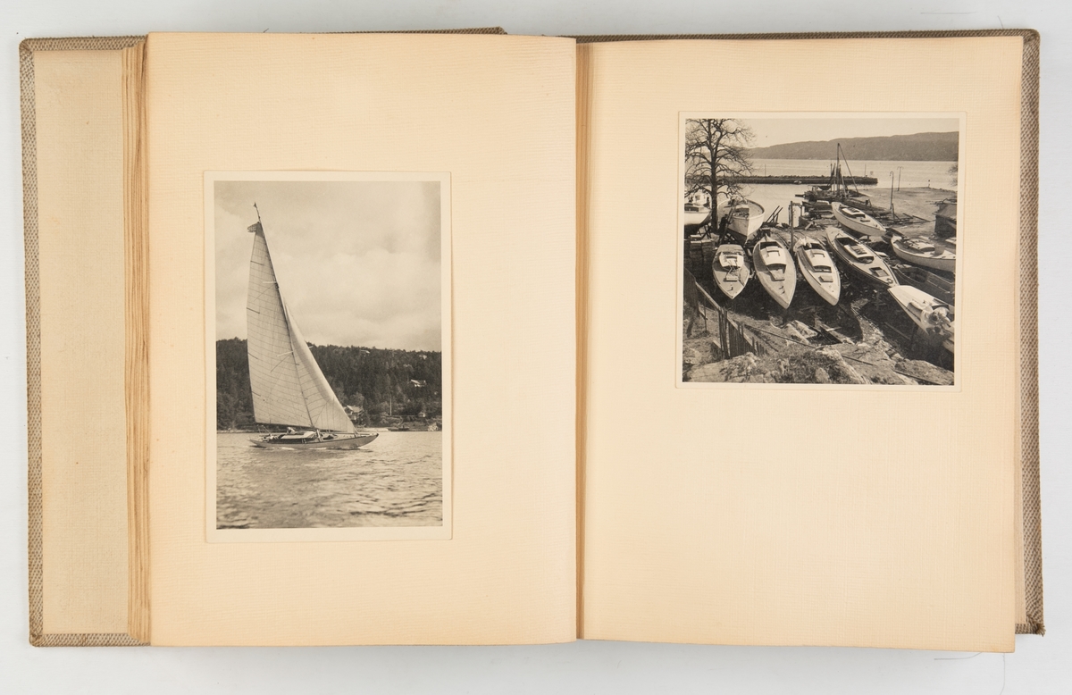 Album med fotografier fra reiser med lystbåt og turer i utmark