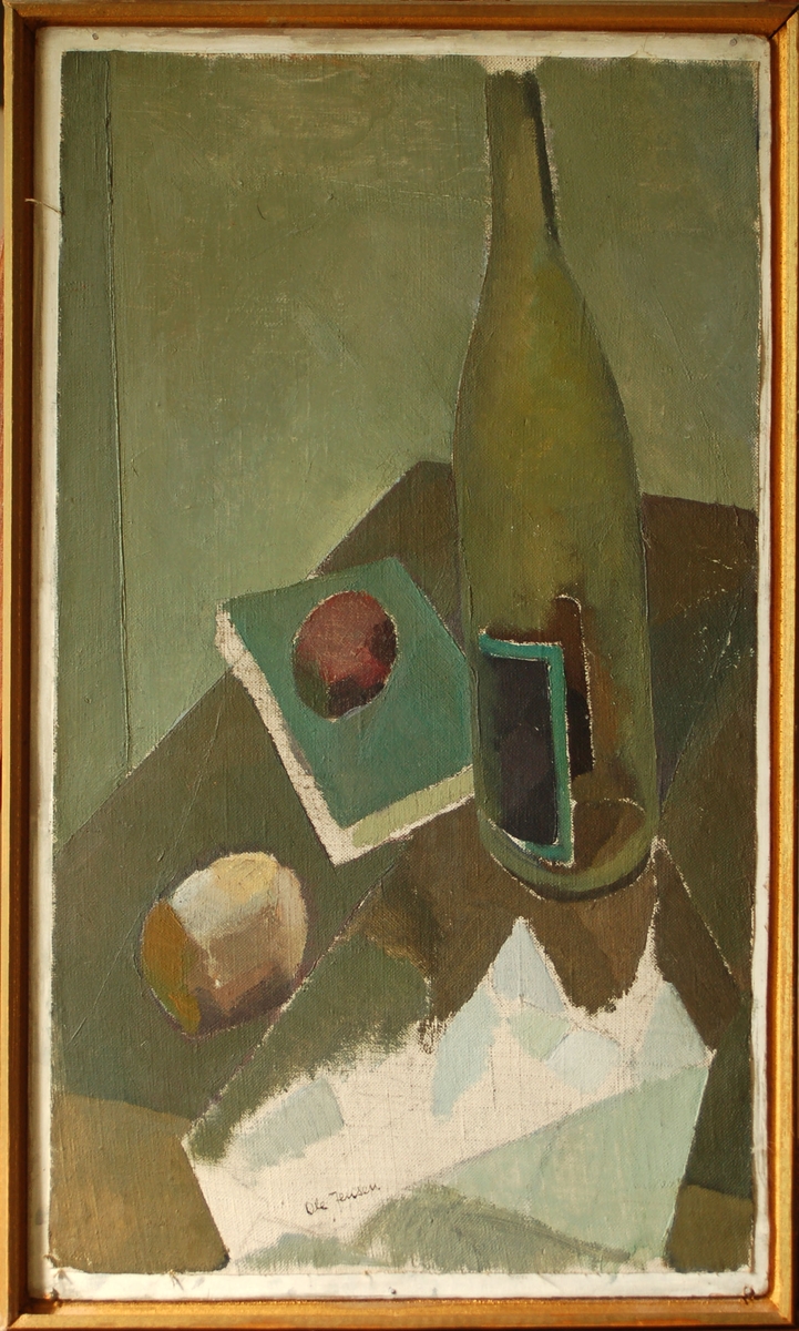 Oljemålning, Stilleben, av Ole Jensen 1953.
