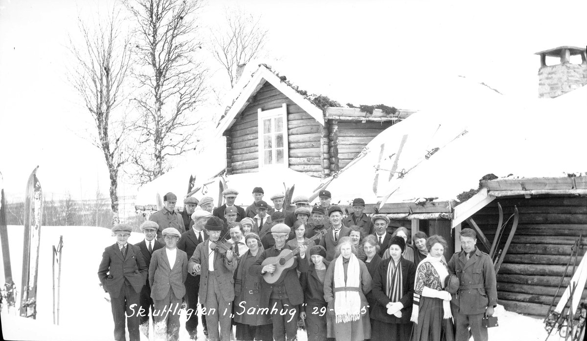 Skiutflukt i ungdomslaget Samhug, 29.3.1925 (Se også MINØ.027451)