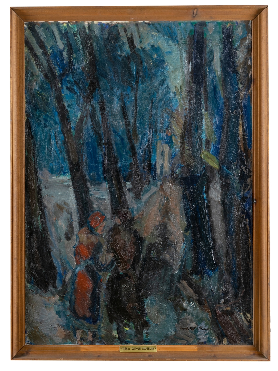Oljemålning, på duk, "Fra Kongens have" av Emil Westman.