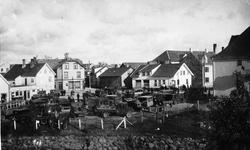 Bryne sentrum. Marken på Torget i 1928.