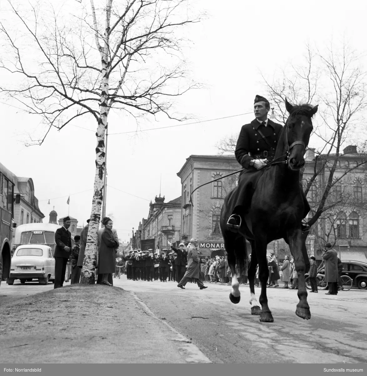 Ridande polisen tjänstgör under 1 maj-demonstrationerna 1959.
