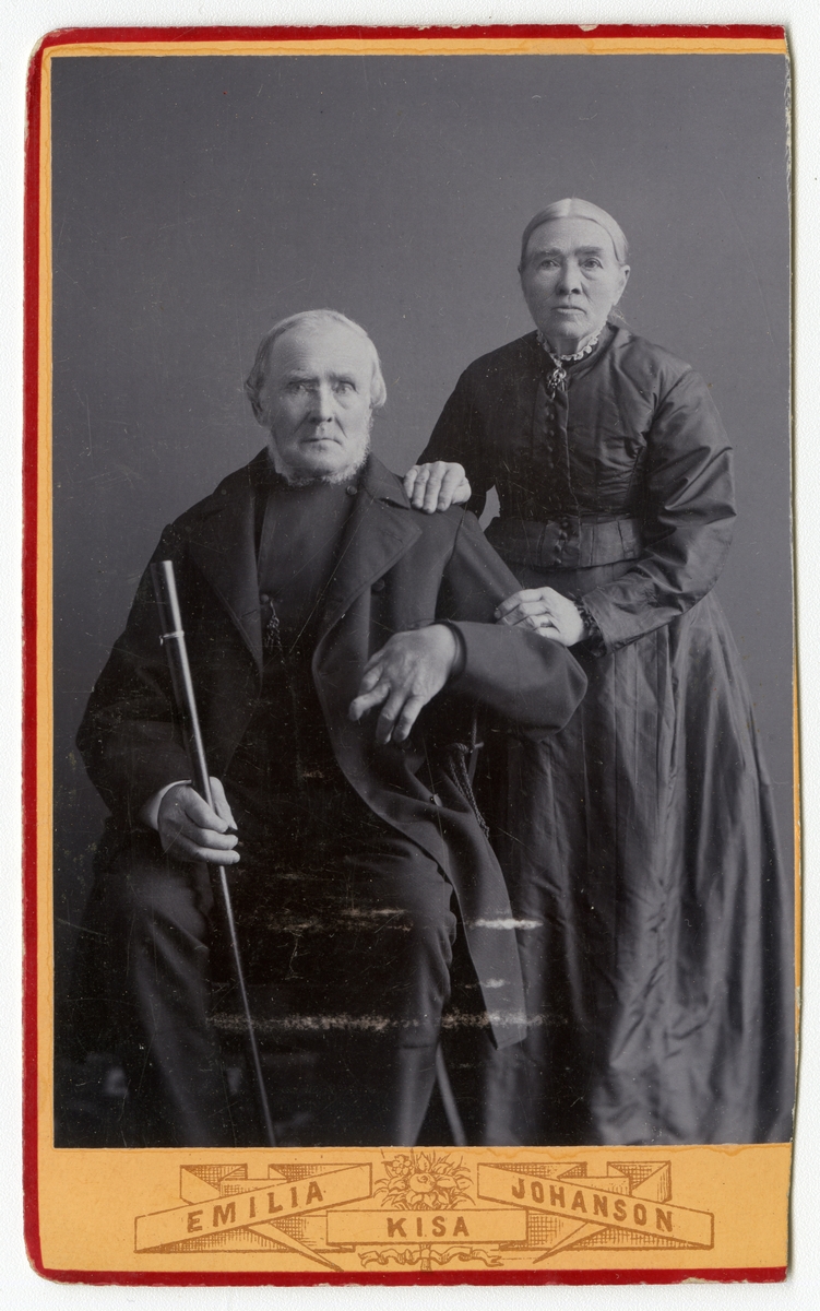 Porträtt av riksdagsman Karl Johan Johansson och hans hustru Märta Helena Persdotter.