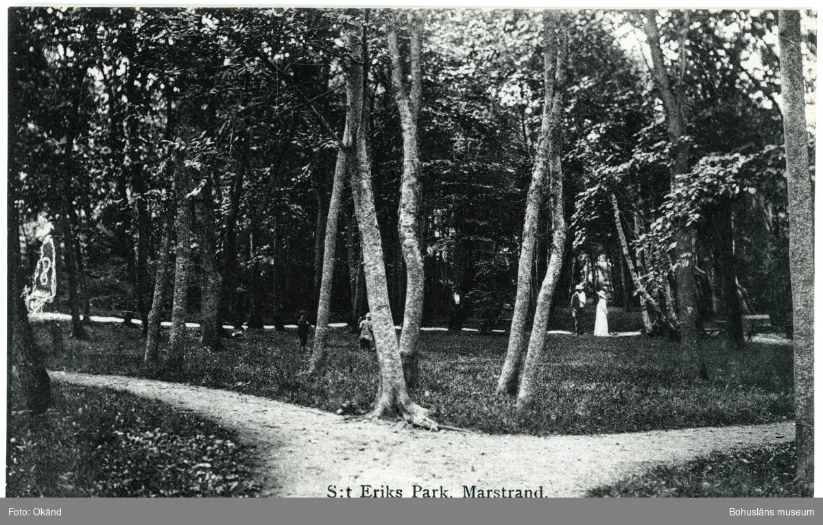 Tryckt text på kortet: "Marstrand. St. Eriks Park."
"Axel Björck, Göteborg & Marstrand."