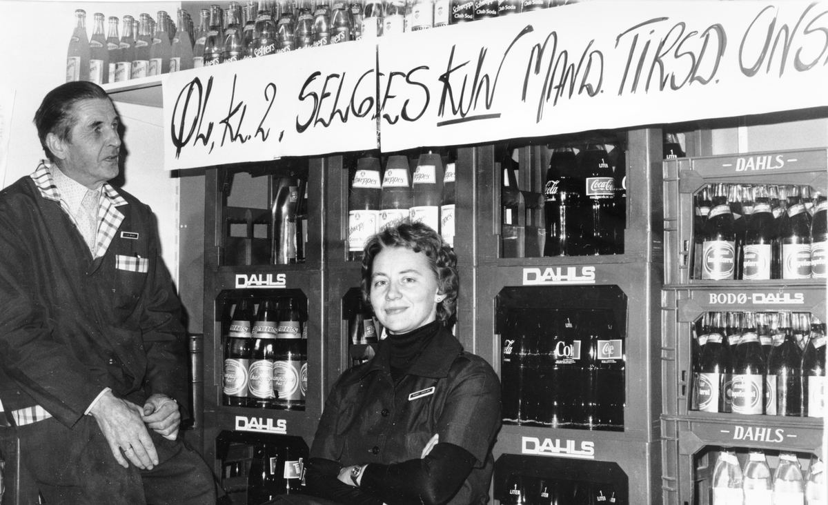 Salg av øl i Folldal - Ivan Berget og Randi Dahlen