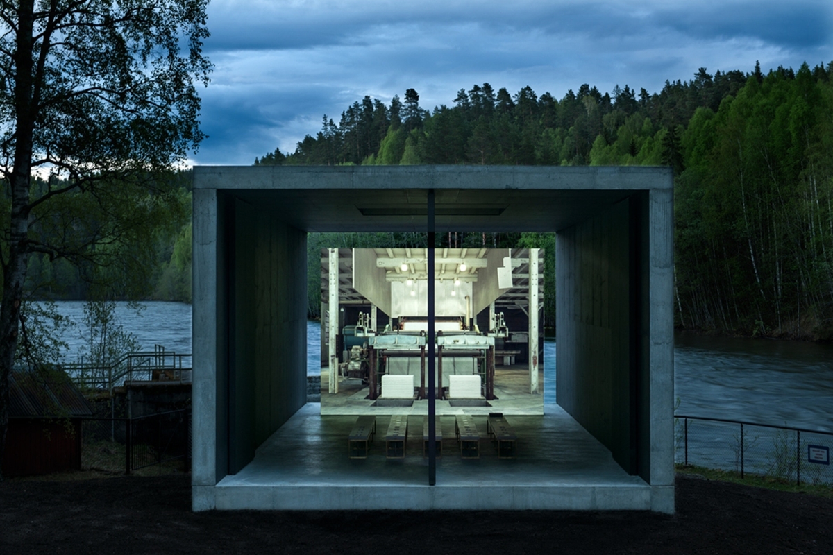 Oppfangermaskinen i tresliperiet på Kistefos.