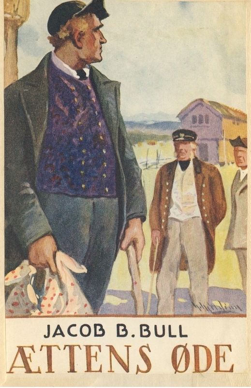 Bokomslag til Ættens øde. Utgave fra 1937. Omslaget er tegnet av Gerhard Gjerding.