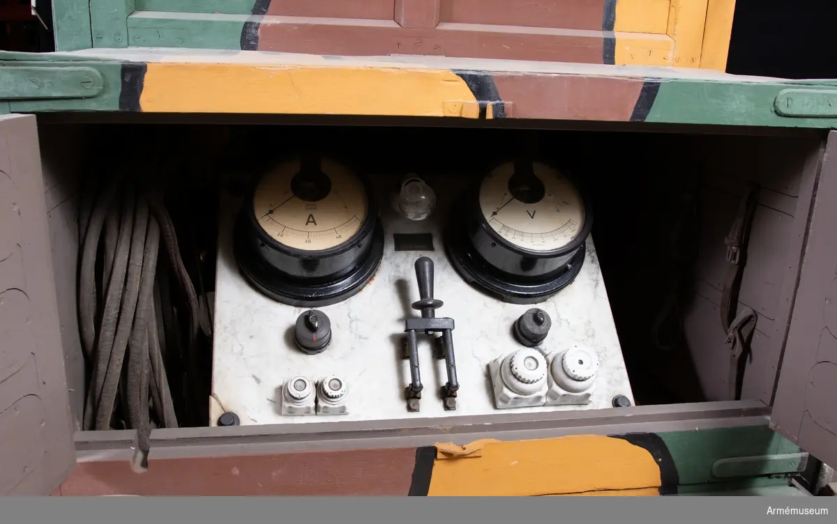 Grupp H II.
Signalmateriel. Fordonet består av två delar: stationsföreställare och stationsbakvagn. Bådas dragstänger saknas. Stationsföreställaren innehåller gnistsändare och mottagare och är märkt på utsidan med "M5". Stationsbakvagnen innehåller en bensinmotor och en generator, märkt "M2". Uppgifterna hämtade ur Radioinstruktion 1921 (hektograferad)