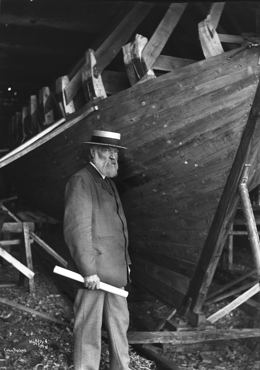 Portrett av båtkonstruktør Colin Archer fotografert i 1935.
