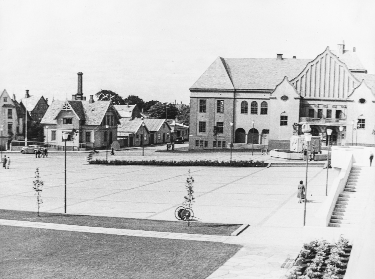 Rådhusparken sett mot nordvest, 1949.