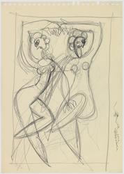 To kvinneakter [Skisse]